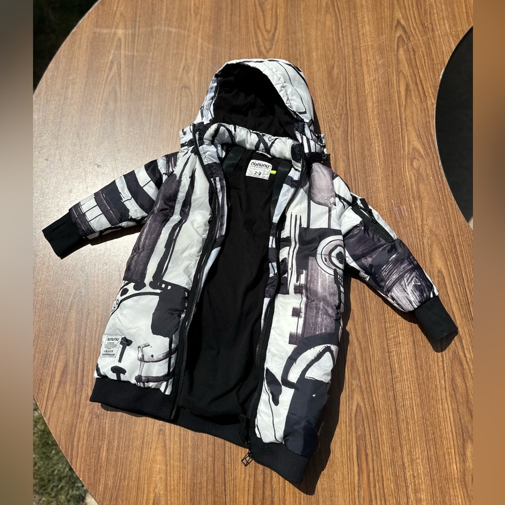 nununu Black and White Kids Puffer Jacket